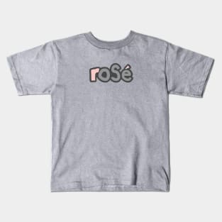 Pink Rose Wine Ultimate Gray Typography Kids T-Shirt